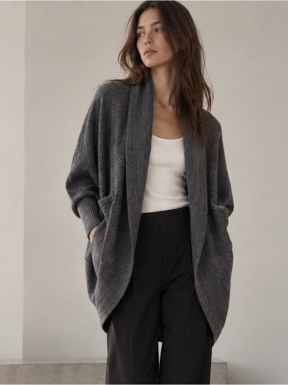 Wilfred Aritzia Grey Cocoon Cardigan XXS Didiot Draped Shawl